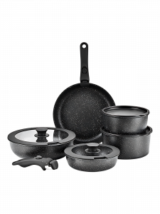 Набор посуды для приготовления с крышками Черный Огонёк OG-HOG14